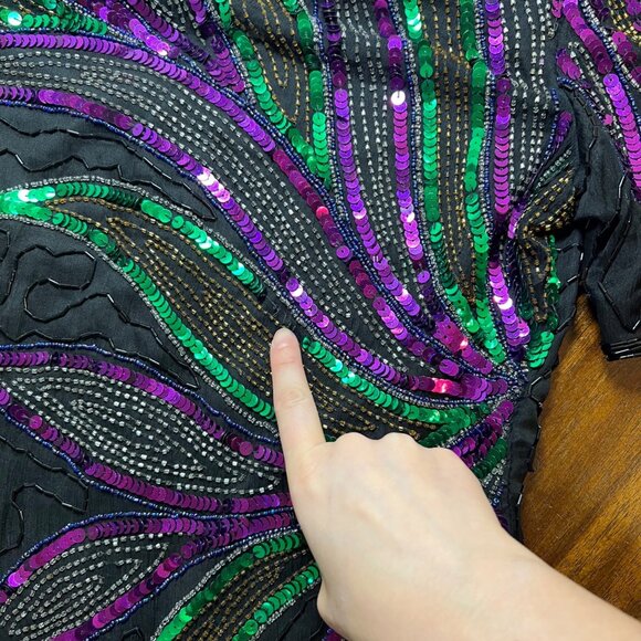 Stenay Sequins Parisian Party Event Dress Designer Money Bling New Years Small - Picture 14 of 15